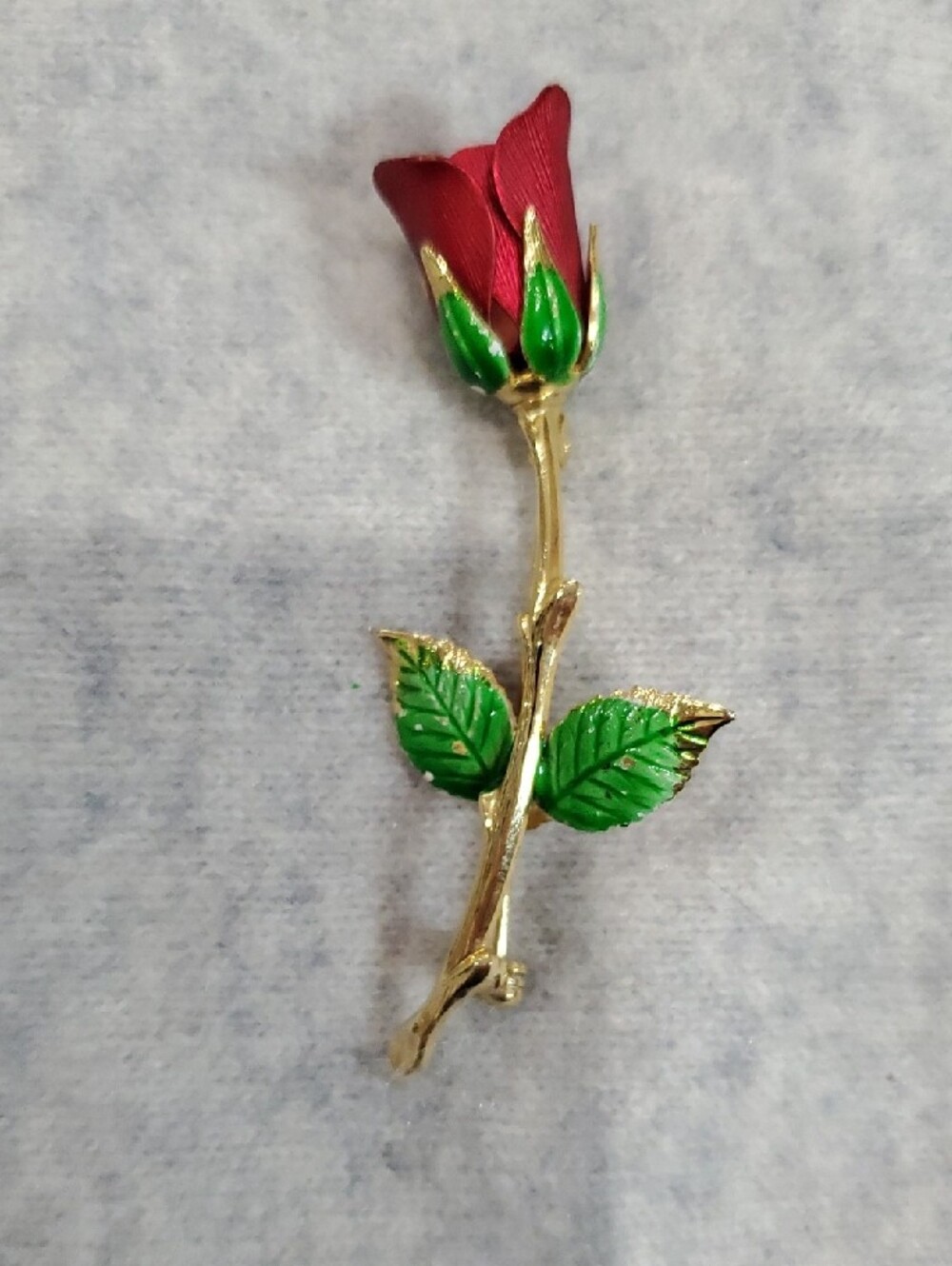 Vintage Bundle Enamel Cloisonne Butterfly Brooch, Scarf Clip, Rose Pin - Picture 7 of 9